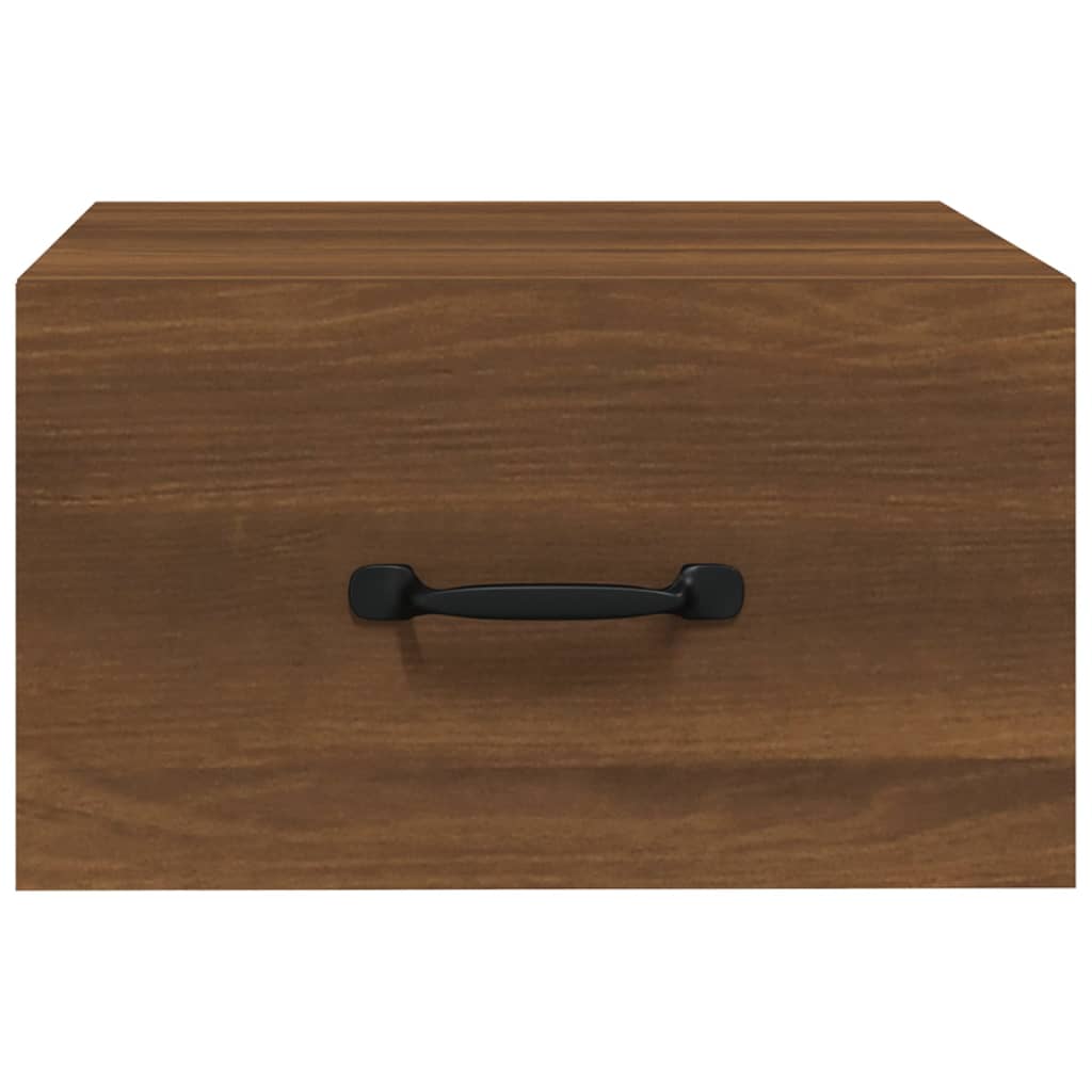 Seinäkiinnitettävät yöpöydät 2 kpl ruskea tammi 35x35x20 cm - Sisustajankoti.fi