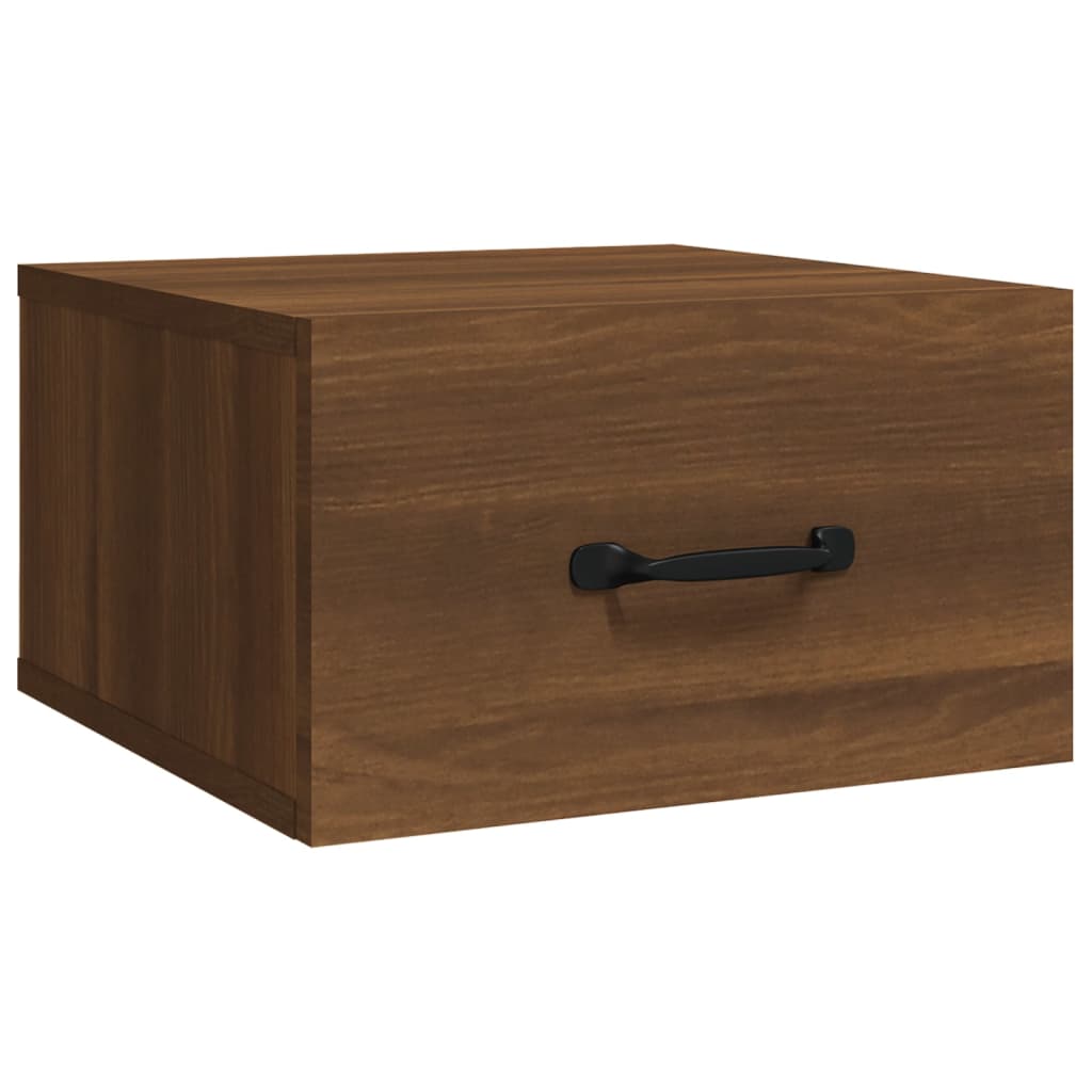 Seinäkiinnitettävät yöpöydät 2 kpl ruskea tammi 35x35x20 cm - Sisustajankoti.fi