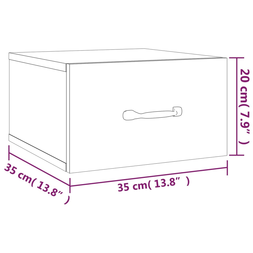 Seinäkiinnitettävät yöpöydät 2 kpl ruskea tammi 35x35x20 cm - Sisustajankoti.fi