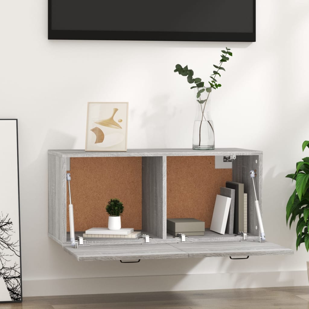 Seinäkaappi harmaa Sonoma 80x35x36,5 cm tekninen puu - Sisustajankoti.fi