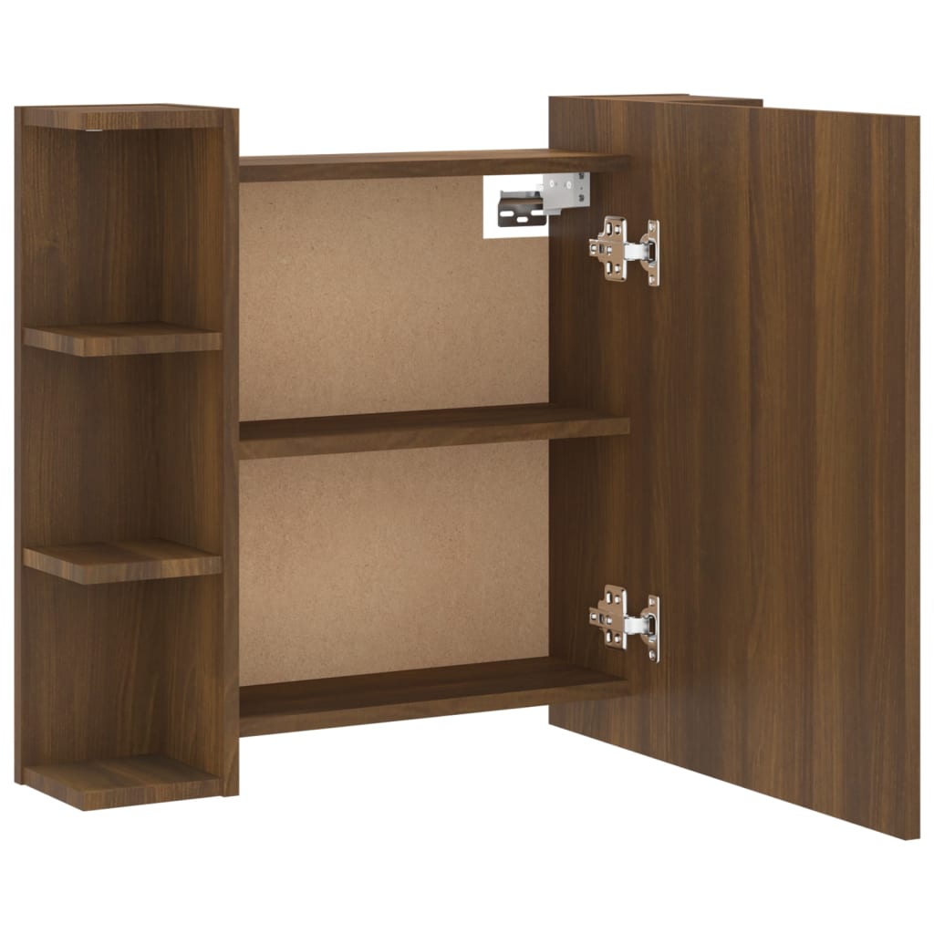 Peilikaappi LED-valoilla ruskea tammi 70x16,5x60 cm - Sisustajankoti.fi