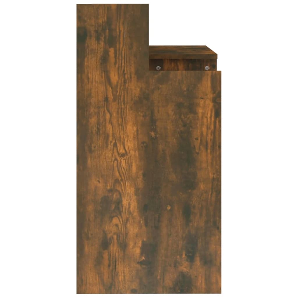 Työpöytä LED-valoilla savutammi 97x45x90 cm tekninen puu - Sisustajankoti.fi