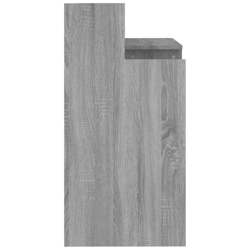 Työpöytä LED-valoilla harmaa Sonoma 97x45x90 cm tekninen puu - Sisustajankoti.fi