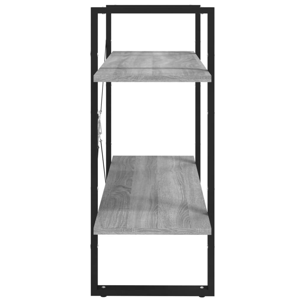 2-kerroksinen Kirjahylly harmaa Sonoma 80x30x70 cm tekninen puu - Sisustajankoti.fi