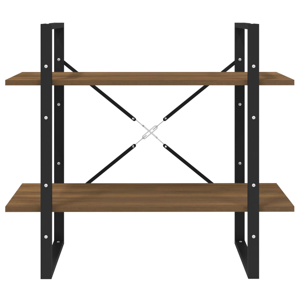 2-kerroksinen Kirjahylly ruskea tammi 80x30x70 cm tekninen puu - Sisustajankoti.fi