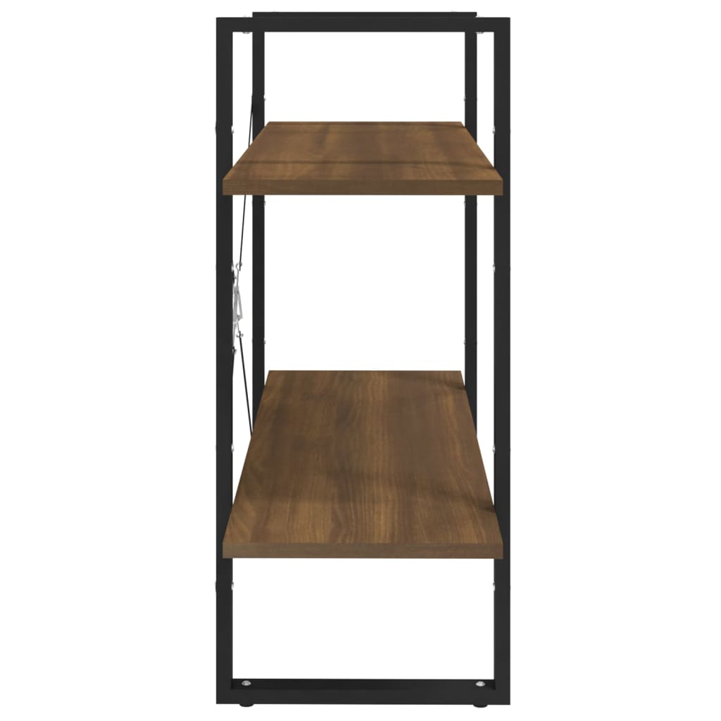 2-kerroksinen Kirjahylly ruskea tammi 80x30x70 cm tekninen puu - Sisustajankoti.fi