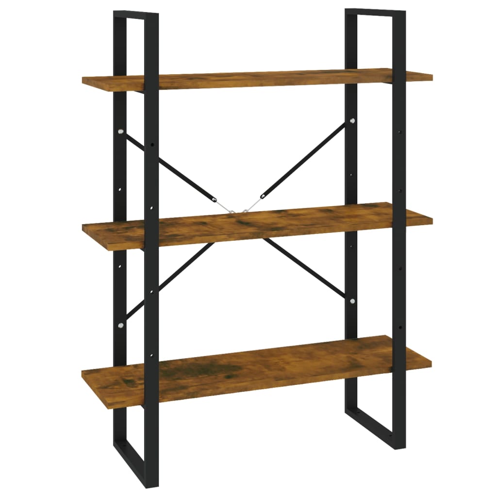 Kirjahylly savutammi 80x30x105 cm tekninen puu - Sisustajankoti.fi