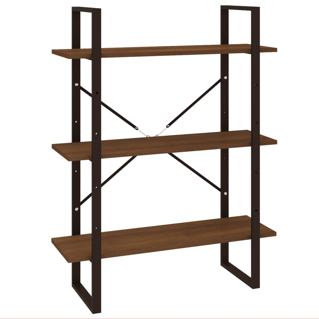 Kirjahylly ruskea tammi 80x30x105 cm tekninen puu - Sisustajankoti.fi