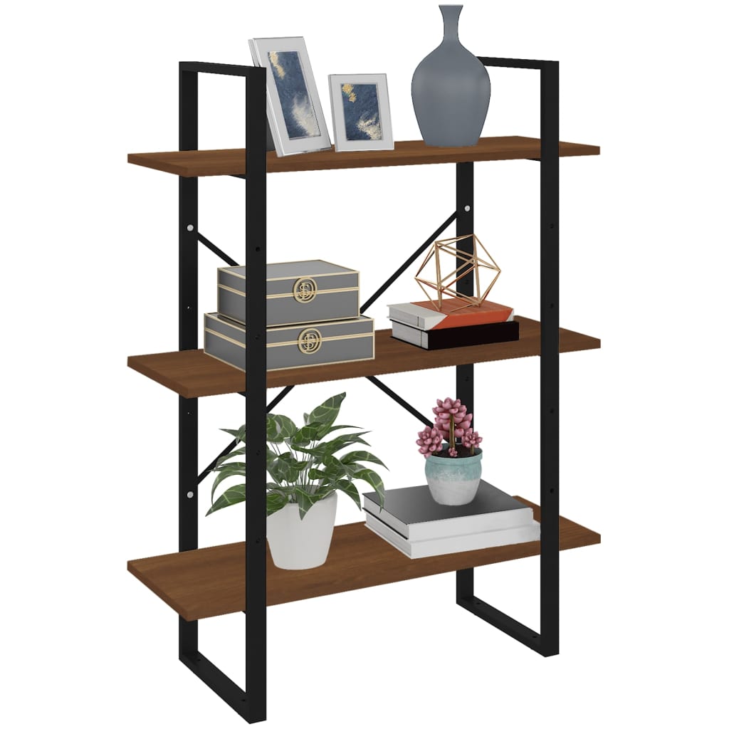 Kirjahylly ruskea tammi 80x30x105 cm tekninen puu - Sisustajankoti.fi