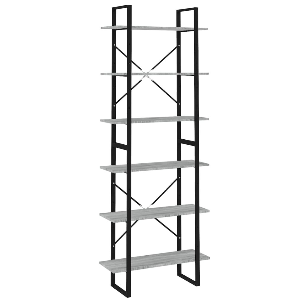 Korkea hylly harmaa Sonoma 80x30x210 cm tekninen puu - Sisustajankoti.fi