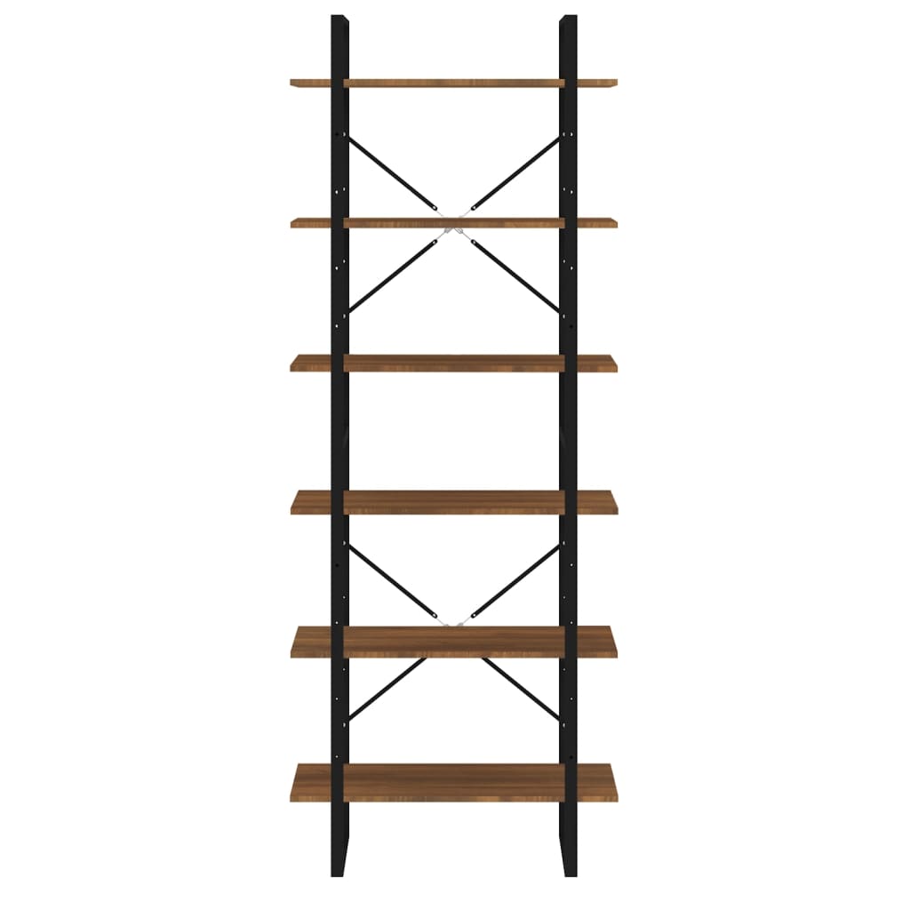 Korkea hylly ruskea tammi 80x30x210 cm tekninen puu - Sisustajankoti.fi