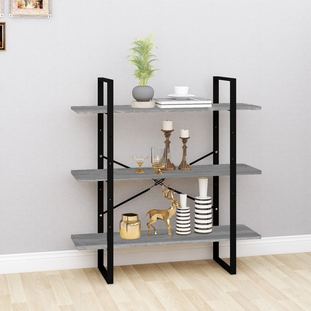 Kirjahylly harmaa Sonoma 100x30x105 cm tekninen puu - Sisustajankoti.fi