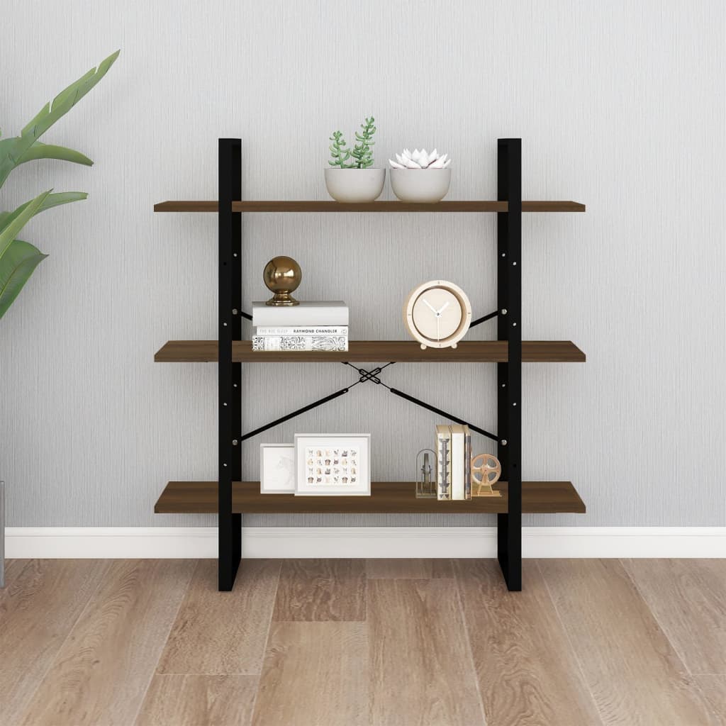 Kirjahylly ruskea tammi 100x30x105 cm tekninen puu - Sisustajankoti.fi