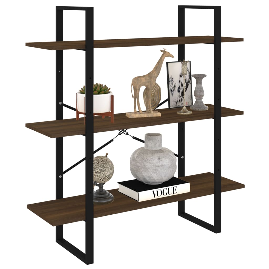Kirjahylly ruskea tammi 100x30x105 cm tekninen puu - Sisustajankoti.fi