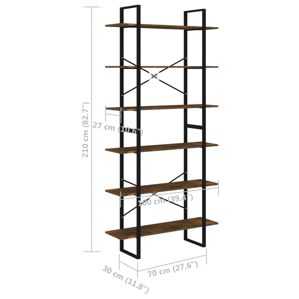 Korkea hylly savutammi 100x30x210 cm tekninen puu - Sisustajankoti.fi