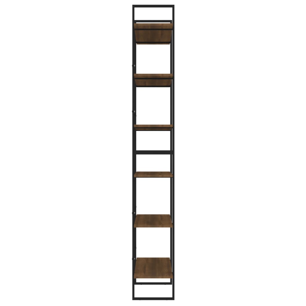 Korkea hylly ruskea tammi 100x30x210 cm tekninen puu - Sisustajankoti.fi