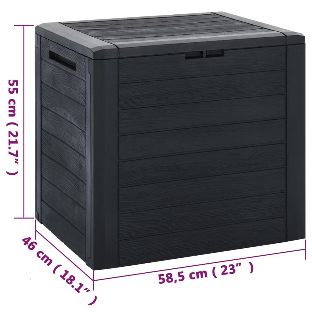 Puutarhan varastoarkku antrasiitti 58,5x46x55 cm polypropeeni - Sisustajankoti.fi
