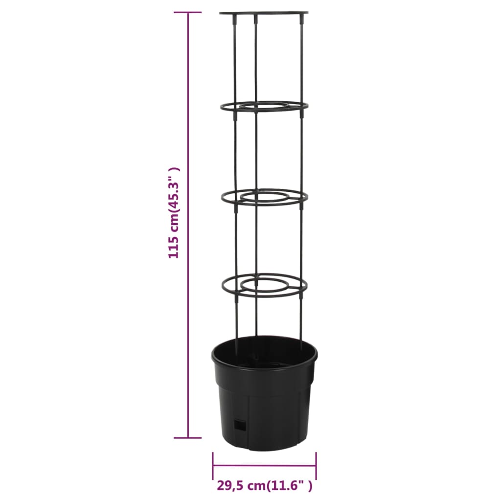 Tomaattiruukku antrasiitti Ø29,5x115 cm polypropeeni - Sisustajankoti.fi