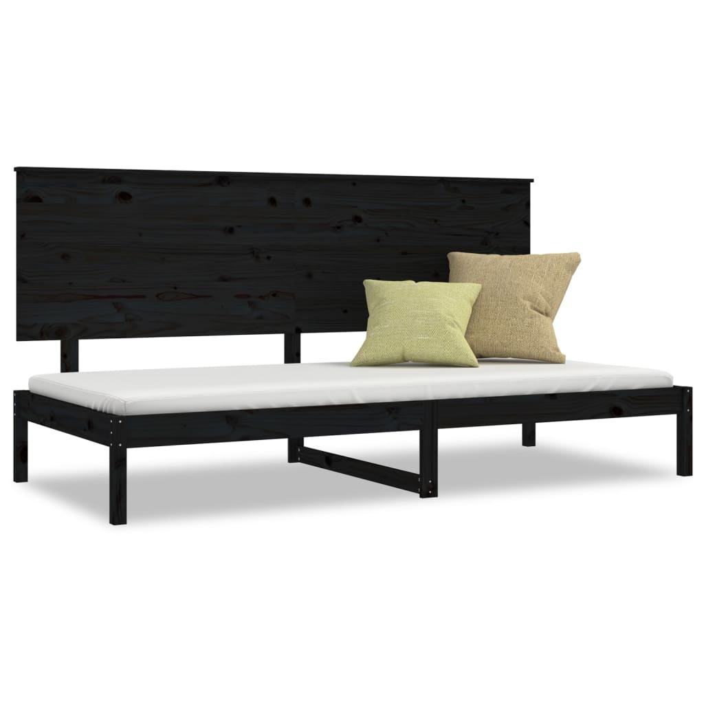 Sohvasänky musta 90x200 cm täysi mänty - Sisustajankoti.fi