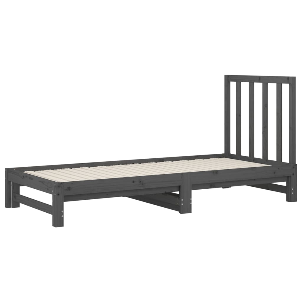 Sohvasänky ulosvedettävä harmaa 2x (90x200) cm täysi mänty - Sisustajankoti.fi