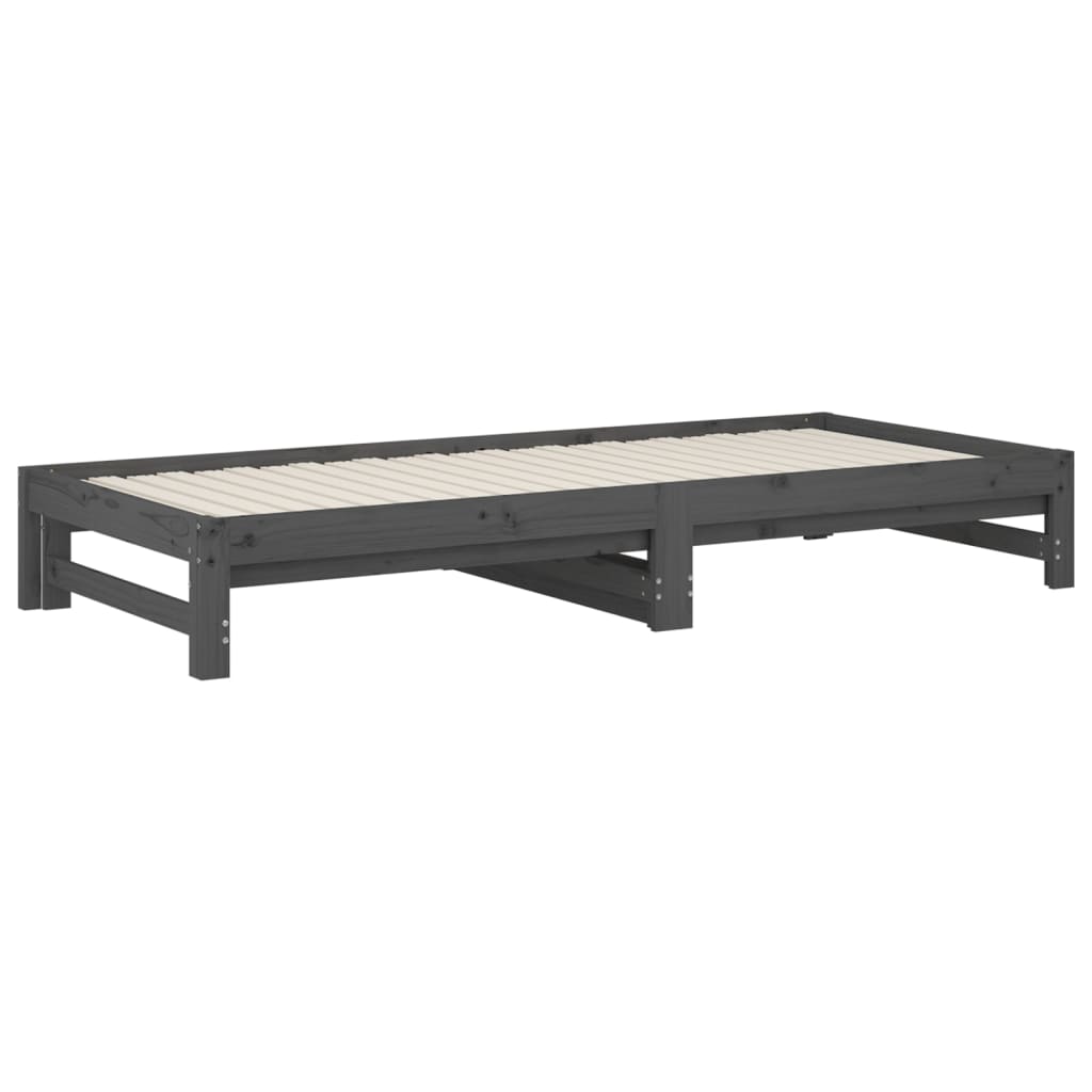 Sohvasänky ulosvedettävä harmaa 2x (90x200) cm täysi mänty - Sisustajankoti.fi