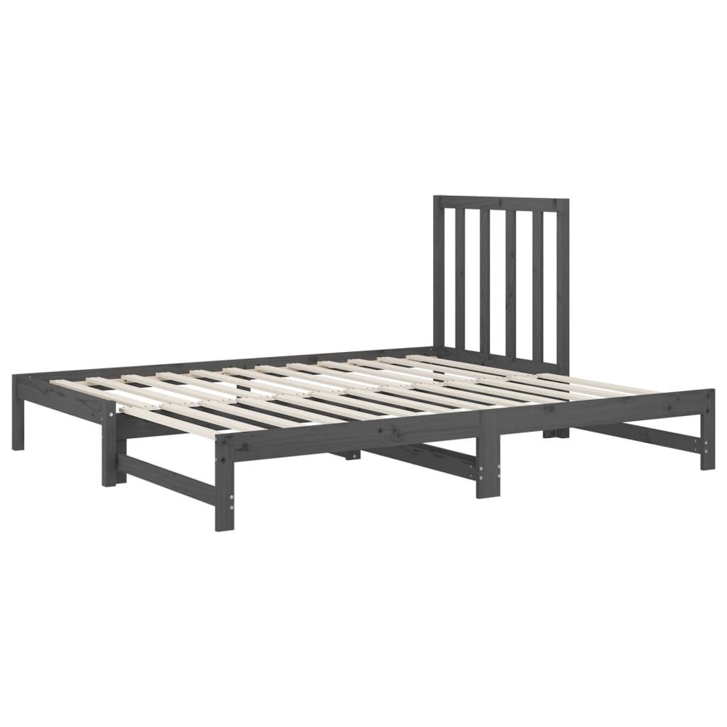 Sohvasänky ulosvedettävä harmaa 2x (90x200) cm täysi mänty - Sisustajankoti.fi