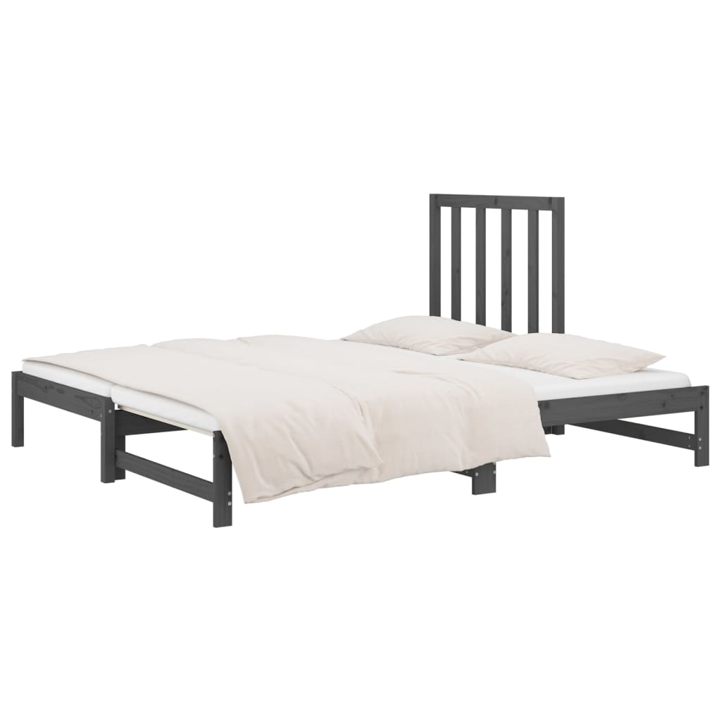Sohvasänky ulosvedettävä harmaa 2x (90x200) cm täysi mänty - Sisustajankoti.fi