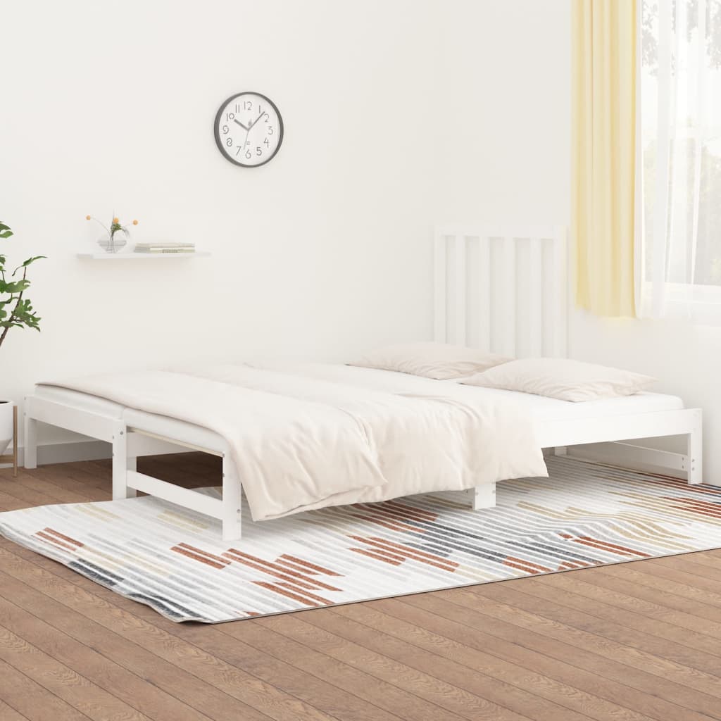 Sohvasänky ulosvedettävä valkoinen 2x (90x190) cm täysi mänty - Sisustajankoti.fi