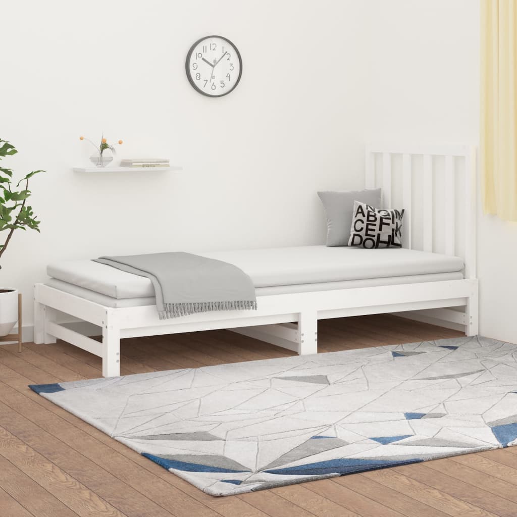 Sohvasänky ulosvedettävä valkoinen 2x (90x190) cm täysi mänty - Sisustajankoti.fi