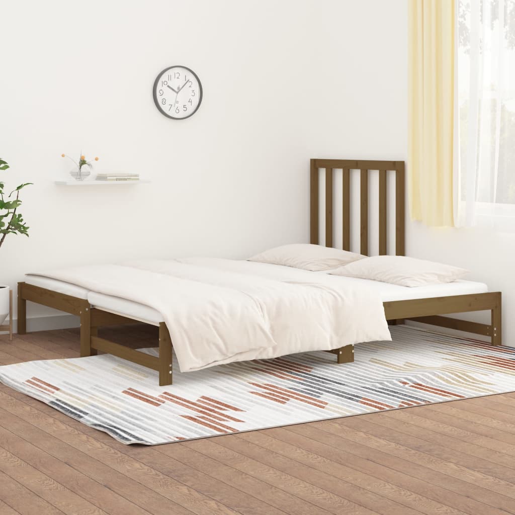 Sohvasänky ulosvedettävä hunajanrusk. 2x(90x190) cm täysi mänty - Sisustajankoti.fi