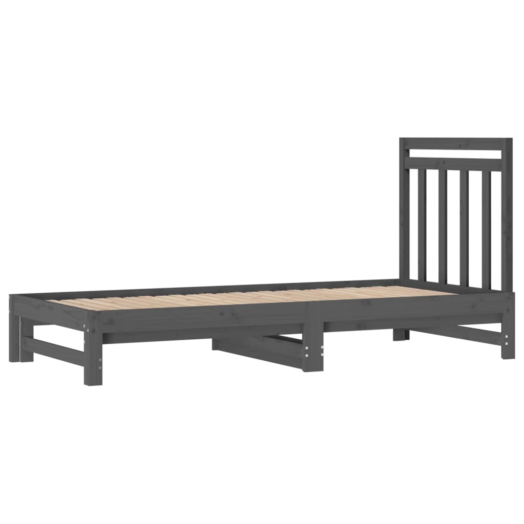 Sohvasänky ulosvedettävä harmaa 2x (90x200) cm täysi mänty - Sisustajankoti.fi