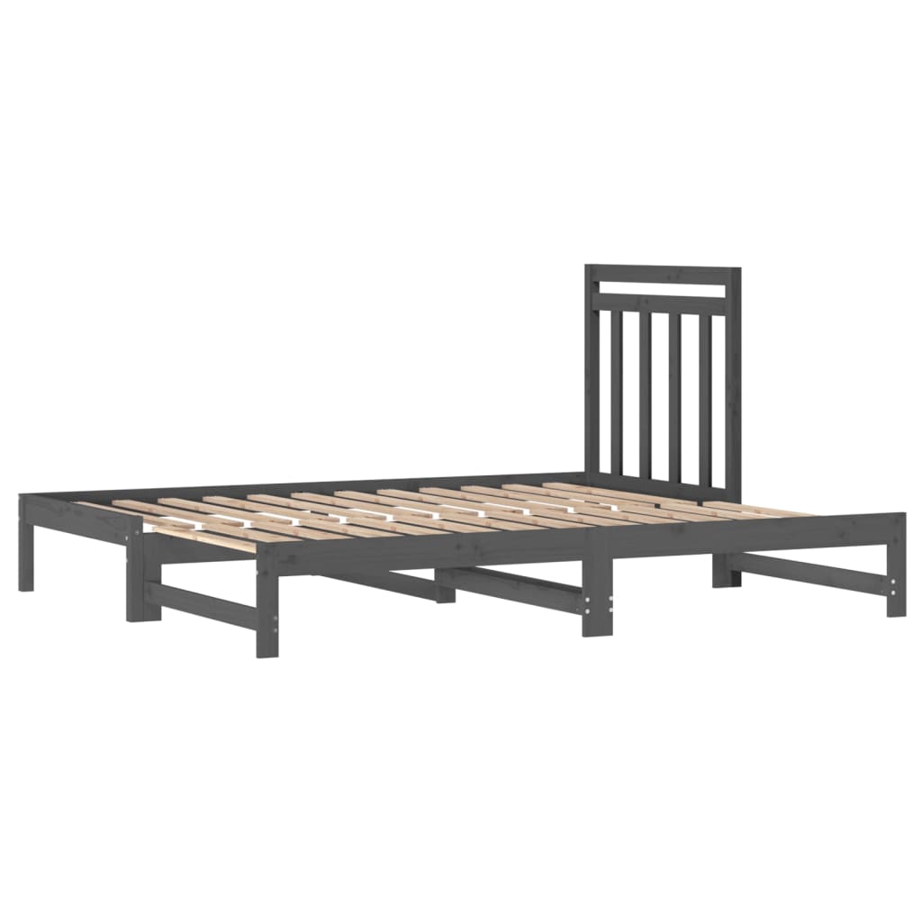 Sohvasänky ulosvedettävä harmaa 2x (90x200) cm täysi mänty - Sisustajankoti.fi