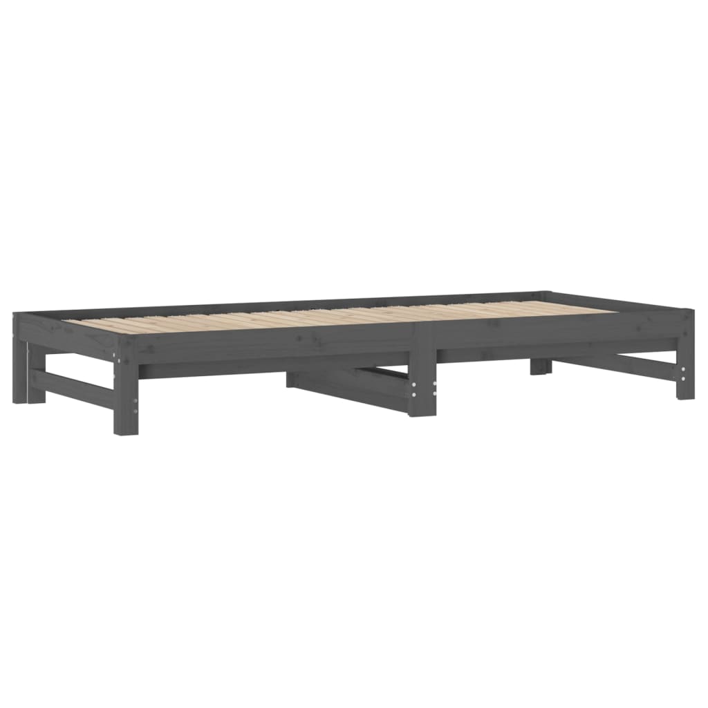 Sohvasänky ulosvedettävä harmaa 2x (90x200) cm täysi mänty - Sisustajankoti.fi