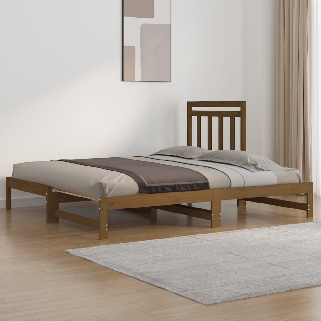 Sohvasänky ulosvedettävä hunajanrusk 2x (90x200) cm täysi mänty - Sisustajankoti.fi