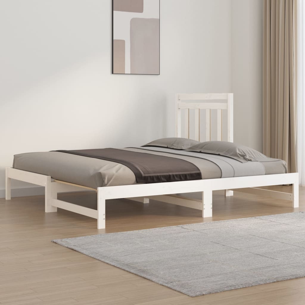 Sohvasänky ulosvedettävä valkoinen 2x (90x190) cm täysi mänty - Sisustajankoti.fi