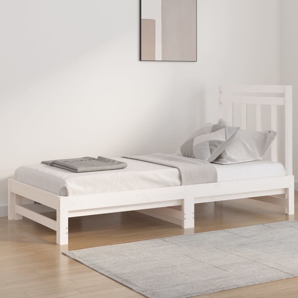 Sohvasänky ulosvedettävä valkoinen 2x (90x190) cm täysi mänty - Sisustajankoti.fi