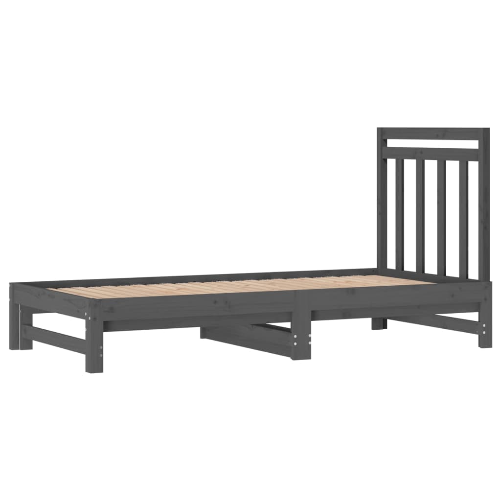 Sohvasänky ulosvedettävä harmaa 2x (90x190) cm täysi mänty - Sisustajankoti.fi