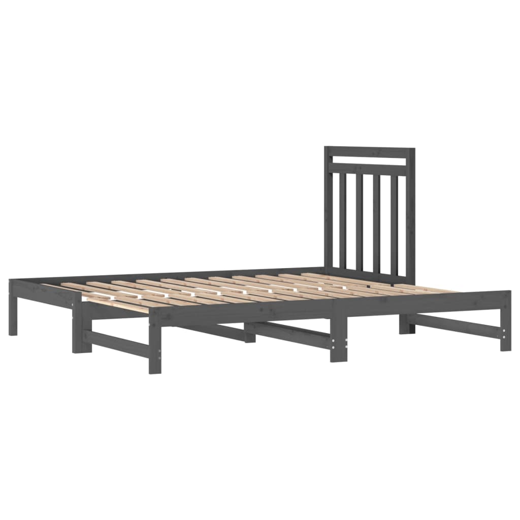 Sohvasänky ulosvedettävä harmaa 2x (90x190) cm täysi mänty - Sisustajankoti.fi