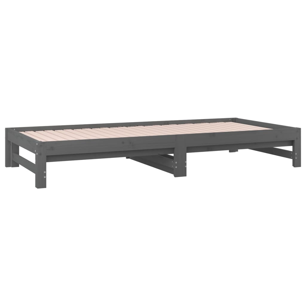 Sohvasänky ulosvedettävä harmaa 2x (90x190) cm täysi mänty - Sisustajankoti.fi