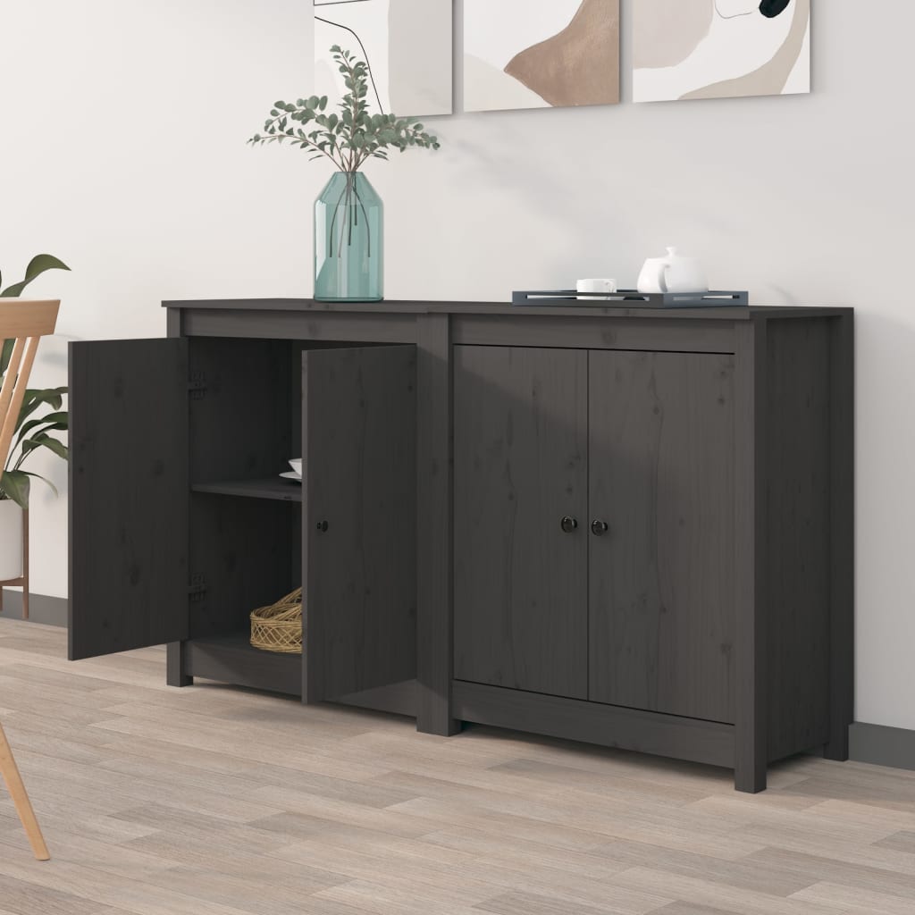 Senkit 2 kpl harmaa 70x35x80 cm täysi mänty - Sisustajankoti.fi