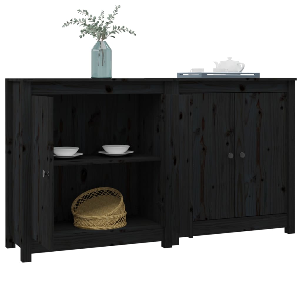 Senkit 2 kpl musta 70x35x80 cm täysi mänty - Sisustajankoti.fi