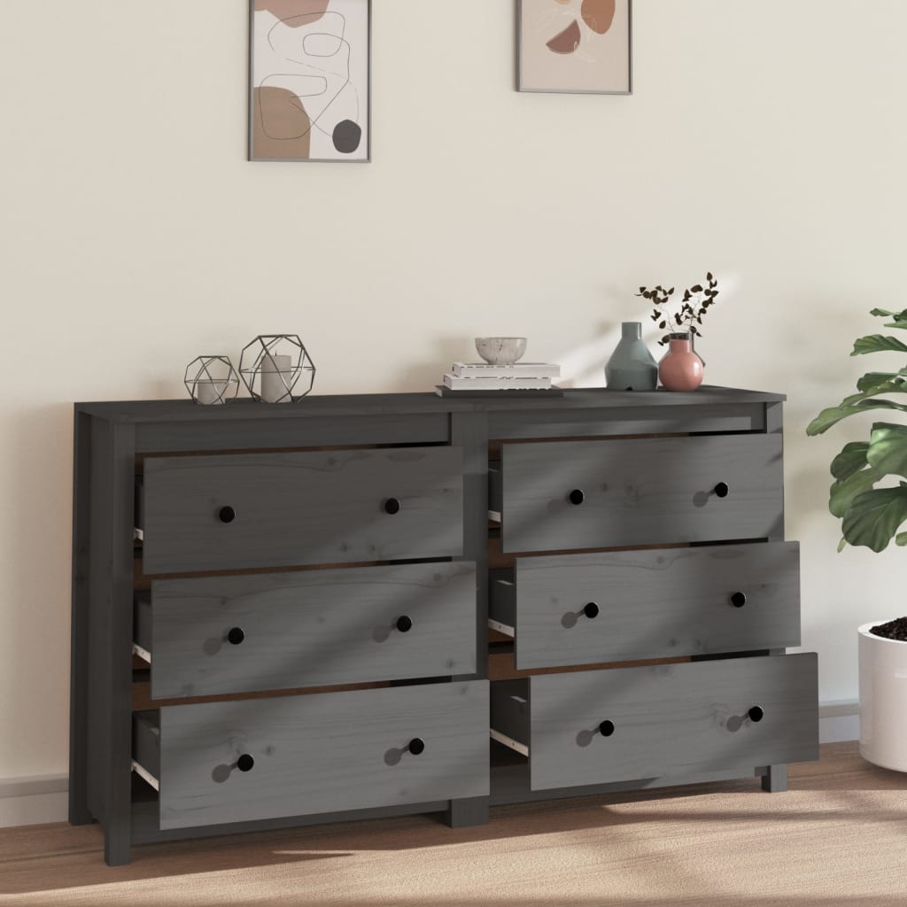 Senkki harmaa 140x35x80 cm täysi mänty - Sisustajankoti.fi