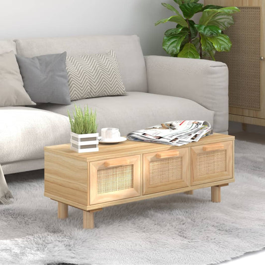 Sohvapöytä ruskea 80x40x30 cm tekninen puu ja täysi mänty - Sisustajankoti.fi