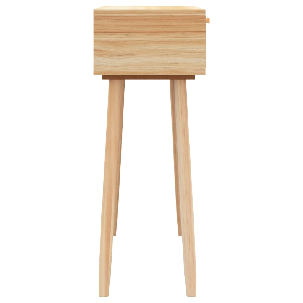 Konsolipöytä ruskea 80x30x75 cm täysi mänty ja rottinki - Sisustajankoti.fi