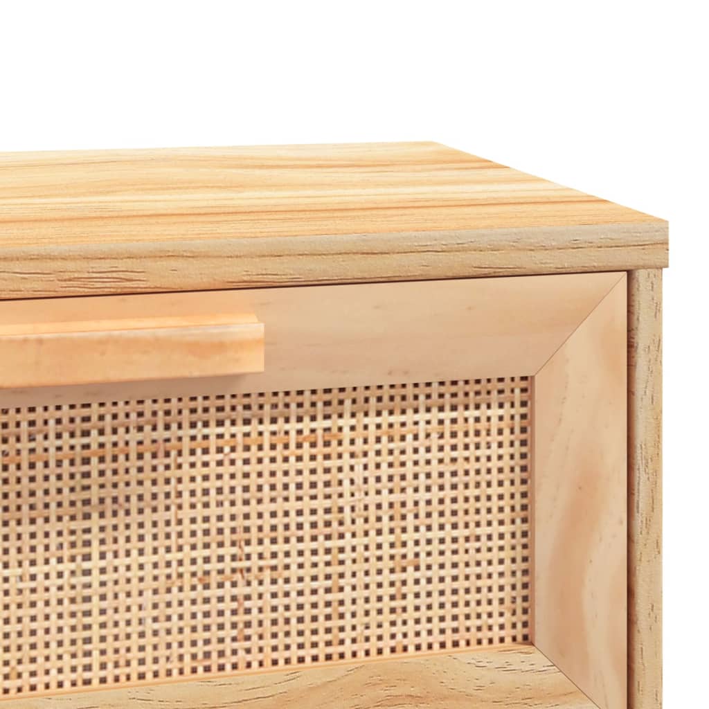 Konsolipöytä ruskea 80x30x75 cm täysi mänty ja rottinki - Sisustajankoti.fi