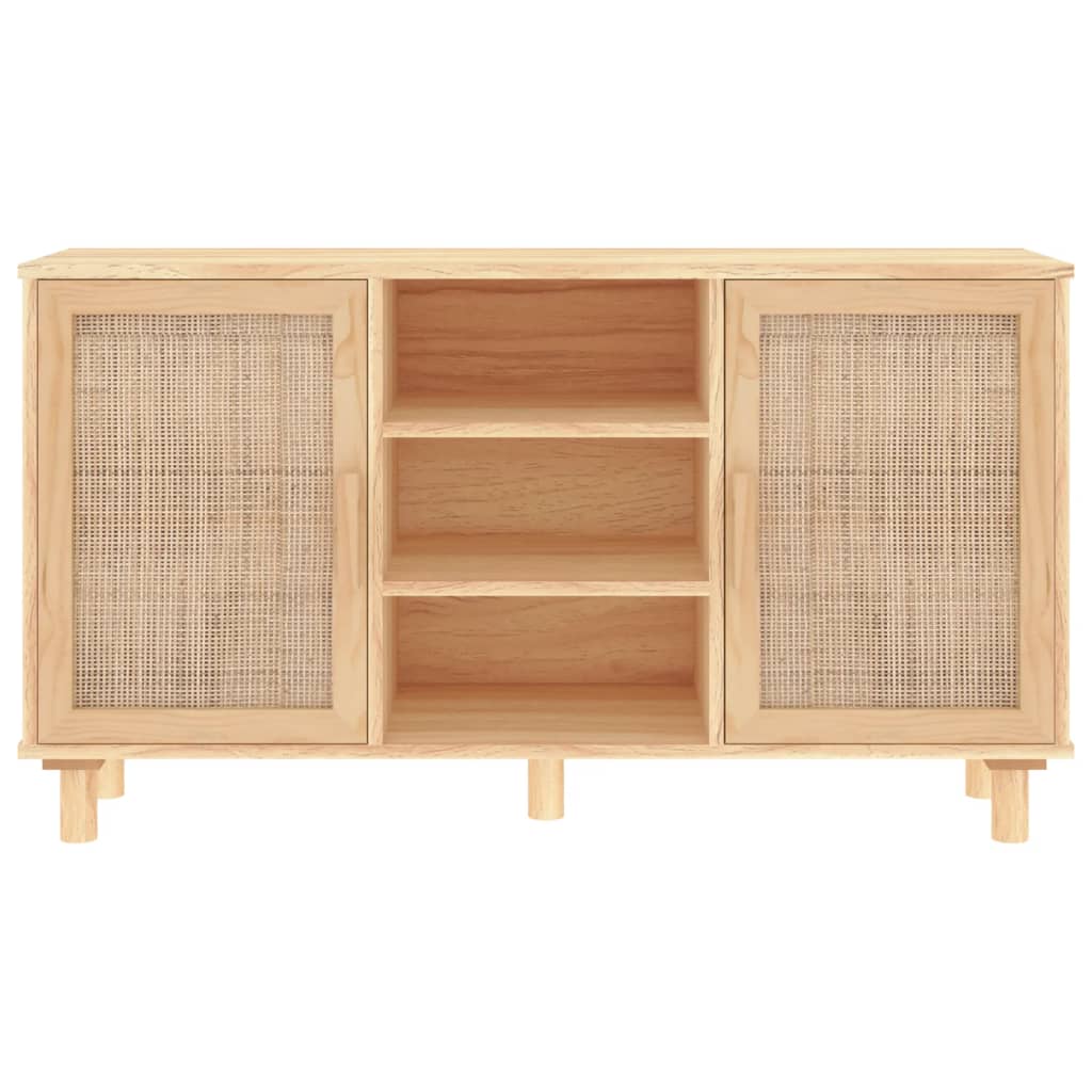 Senkki ruskea 105x30x60 cm täysi mänty ja luonnonrottinki - Sisustajankoti.fi