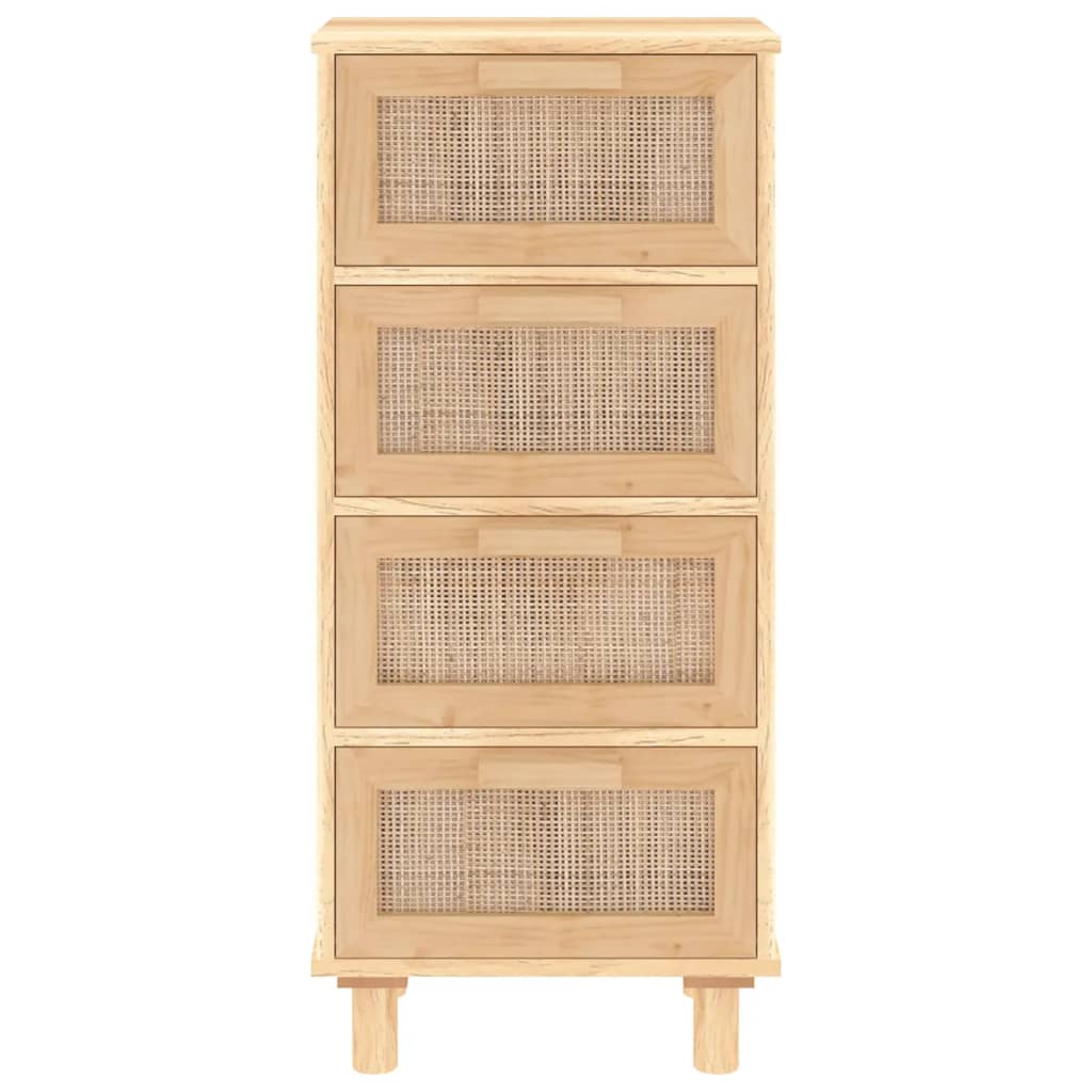 Senkki ruskea 40x30x90 cm täysi mänty ja luonnonrottinki - Sisustajankoti.fi