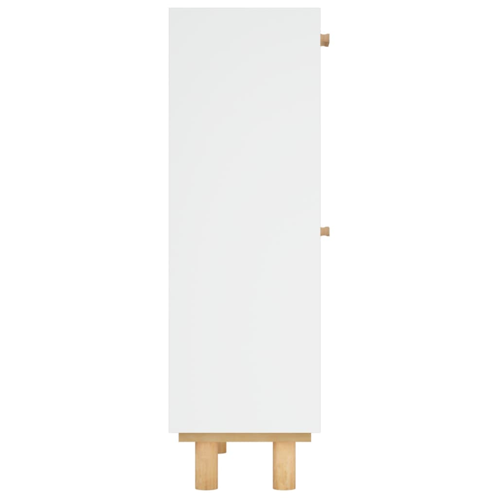Kenkäkaappi valkoinen 52x25x80 cm tekninen puu/luonnonrottinki - Sisustajankoti.fi