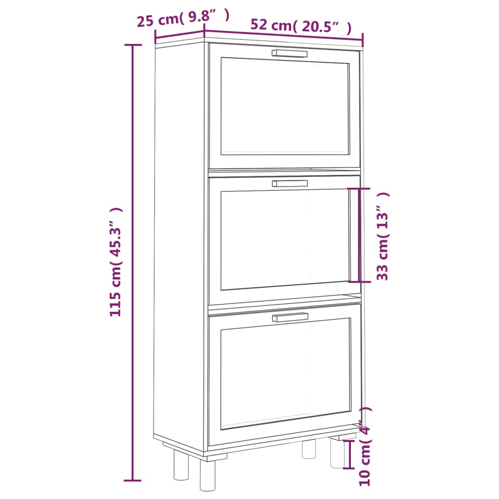 Kenkäkaappi valkoinen 52x25x115 cm tekninen puu/luonnonrottinki - Sisustajankoti.fi