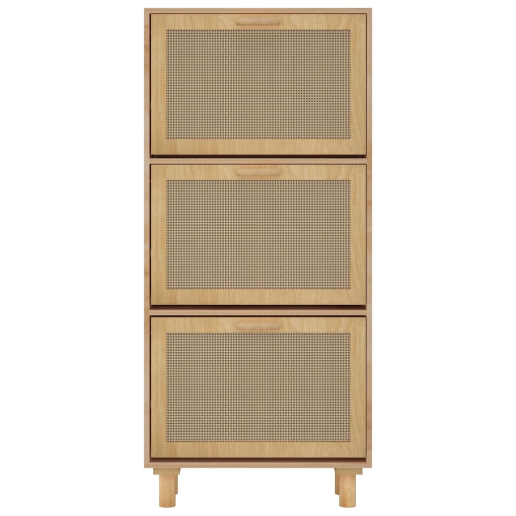 Kenkäkaappi ruskea 52x25x115 cm tekninen puu/luonnonrottinki - Sisustajankoti.fi